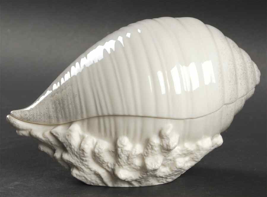 Sea, Sand and Sky Ivory Shell Shaped Box W/Lid by Lenox-1