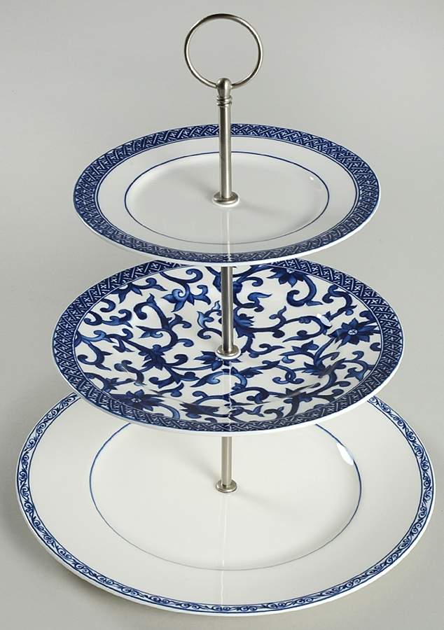Mandarin Blue 3-Tiered Serving Tray (DP, SP, BB) by Ralph Lauren China-1