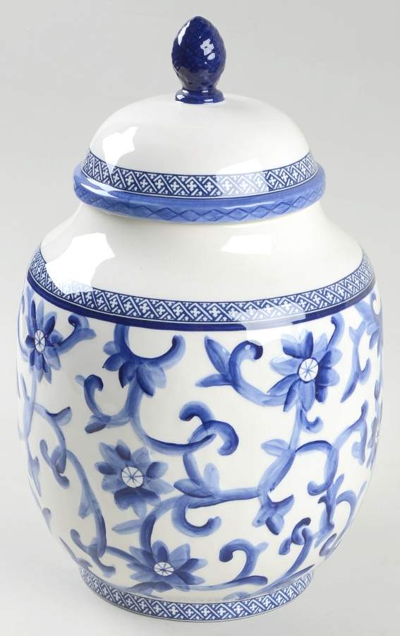 Mandarin Blue Large Canister & Lid by Ralph Lauren China-1
