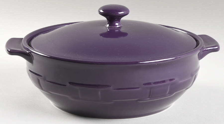 Woven Traditions Eggplant 2 Qt Round Covered Casserole by Longaberger-1
