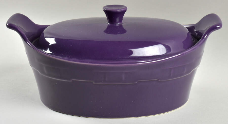 Woven Traditions Eggplant 2 Quart Oval Covered Casserole by Longaberger-1