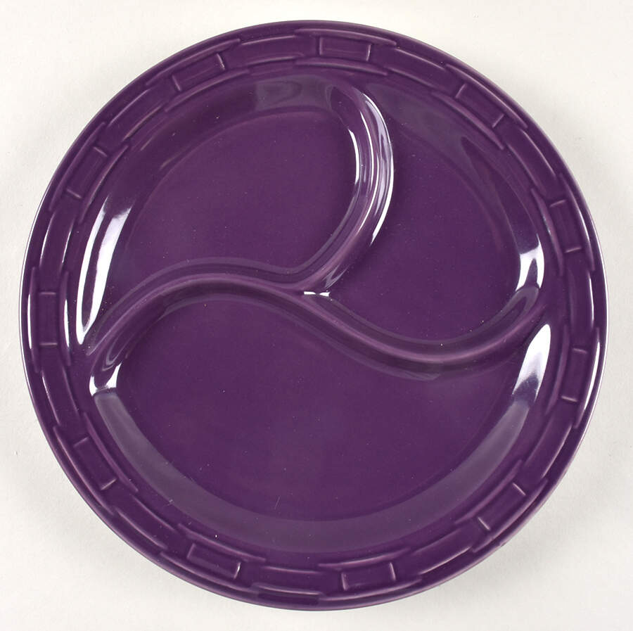 Woven Traditions Eggplant (3 Part) Divided Plate by Longaberger-1