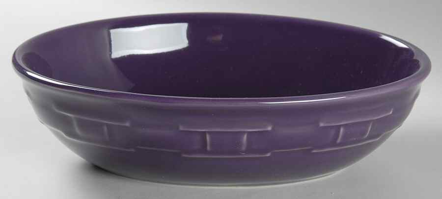 Woven Traditions Eggplant 9" Oval Vegetable Bowl by Longaberger-1
