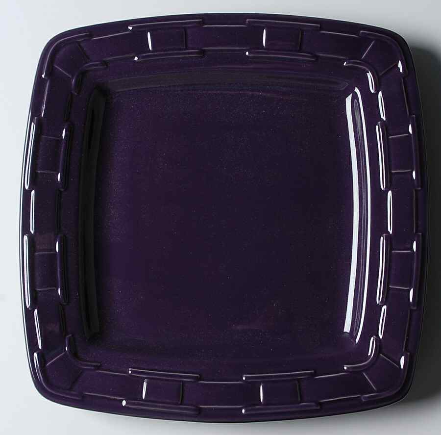 Woven Traditions Eggplant Square Dinner Plate by Longaberger-1