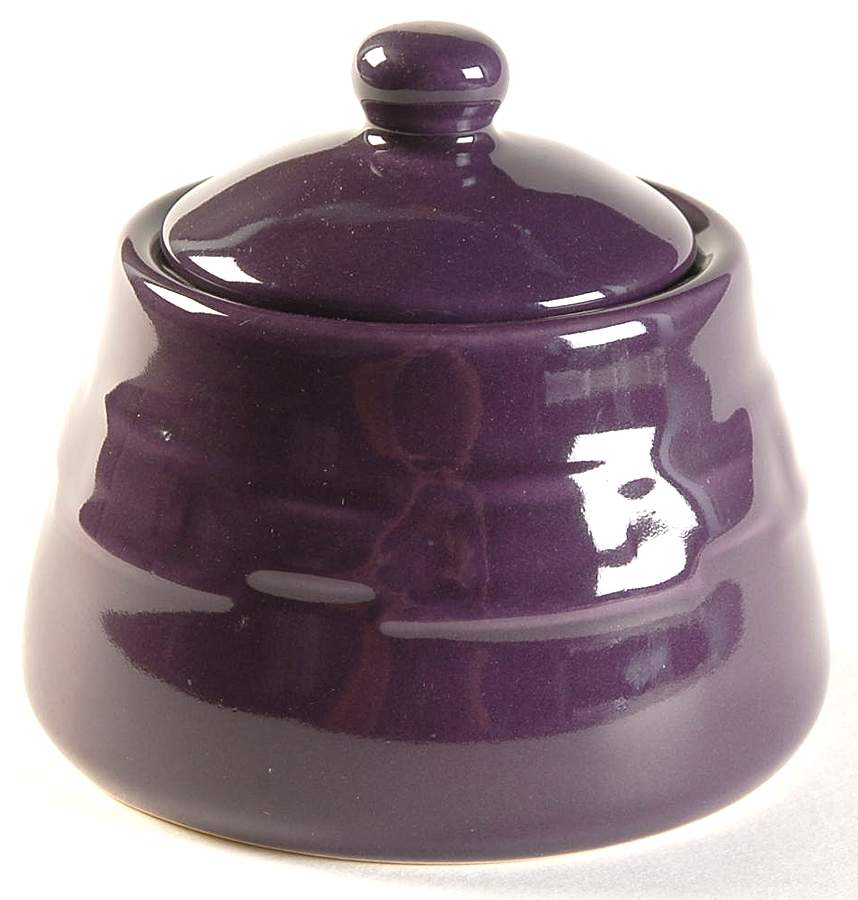Woven Traditions Eggplant Sugar Bowl & Lid by Longaberger-1
