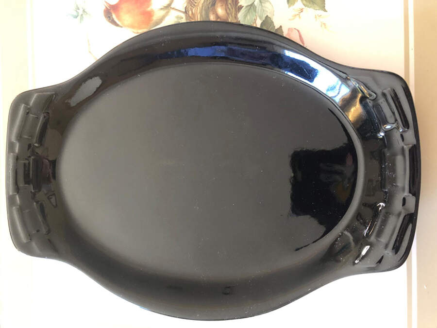 Woven Reflections Ebony 9" Oval Serving Platter by Longaberger-1