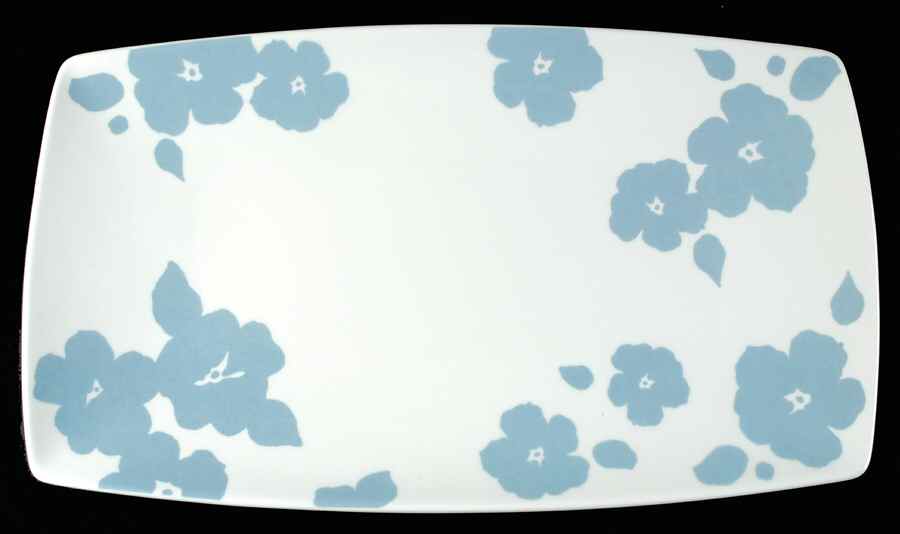 Floral Silhouette Blue Bell 16" Rectangular Serving Platter by Lenox-1