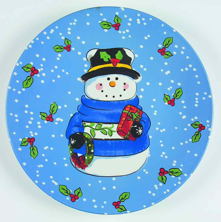 Holiday Snowman Cake Plate by Lindsey Jordan-1