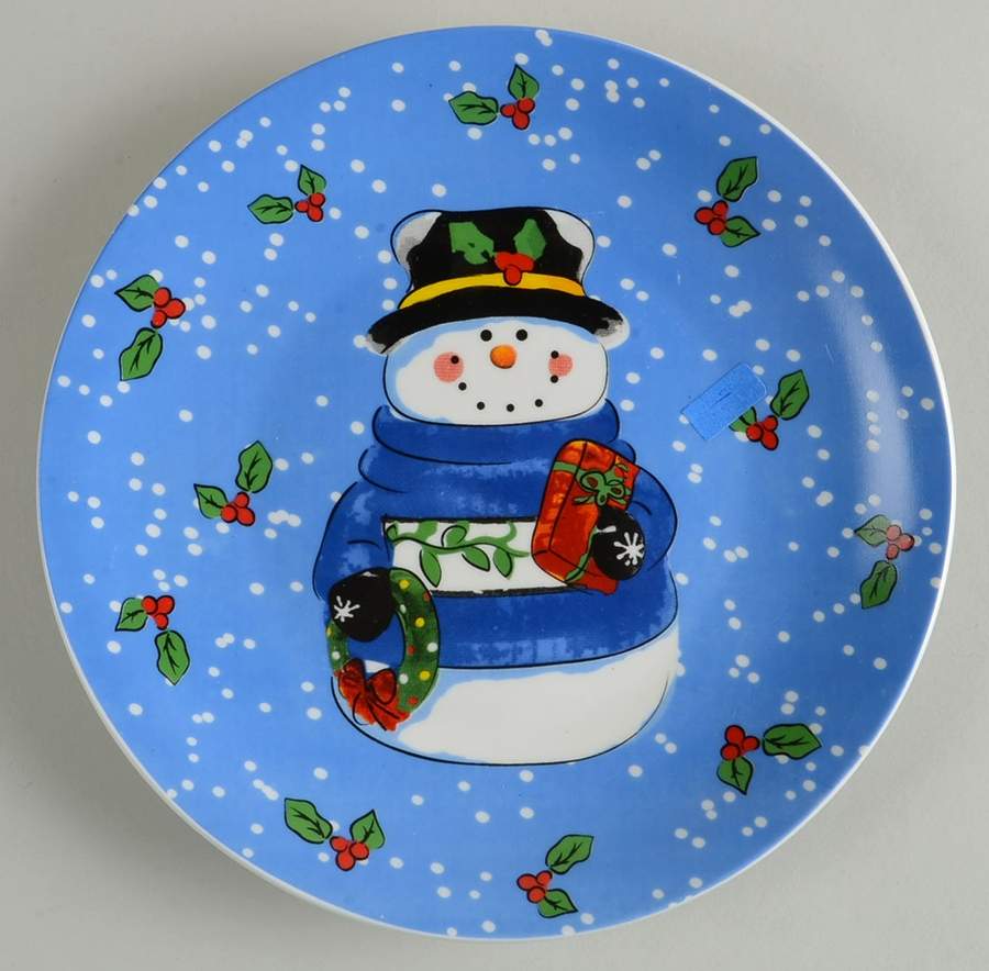 Holiday Snowman Salad Plate by Lindsey Jordan-1