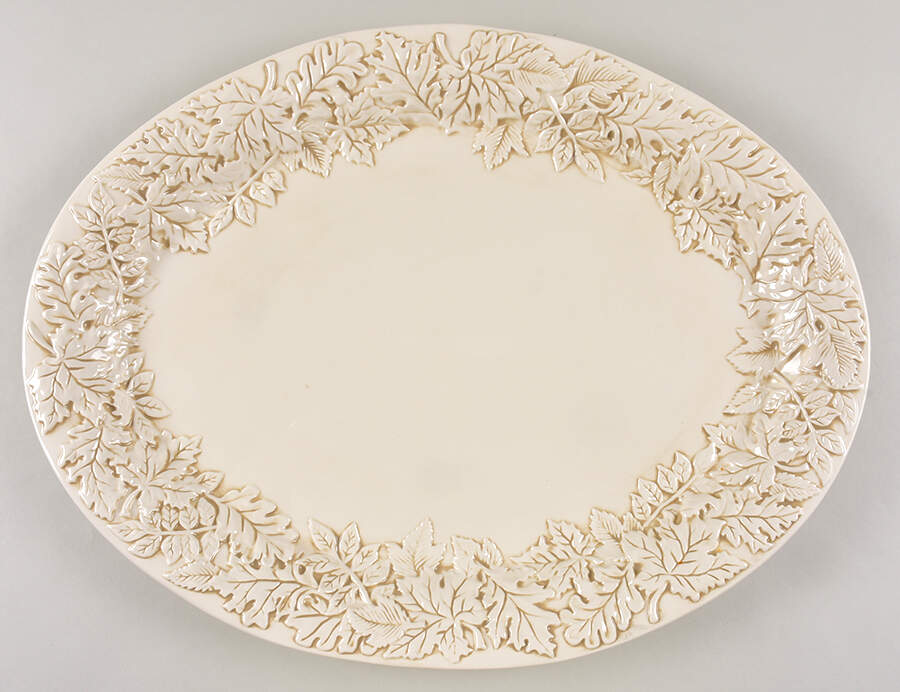 Embossed Leaf 19" Oval Serving Platter by Linens N Things-1
