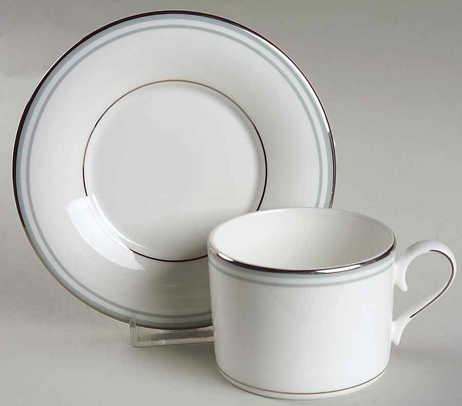 Federal Platinum Blue Flat Cup & Saucer Set by Lenox-1