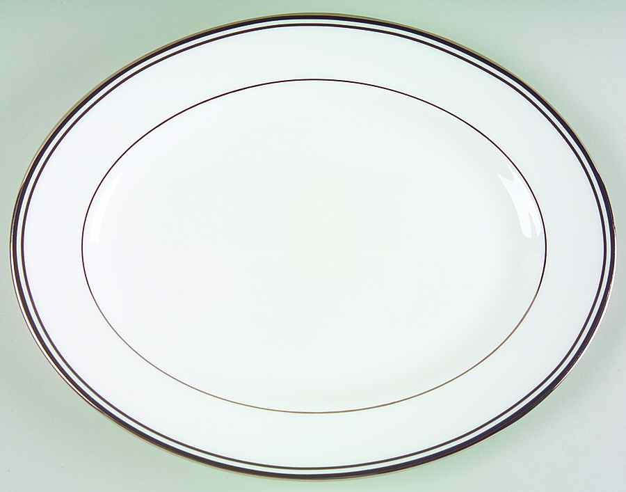 Federal Platinum Black 13" Oval Serving Platter by Lenox-1
