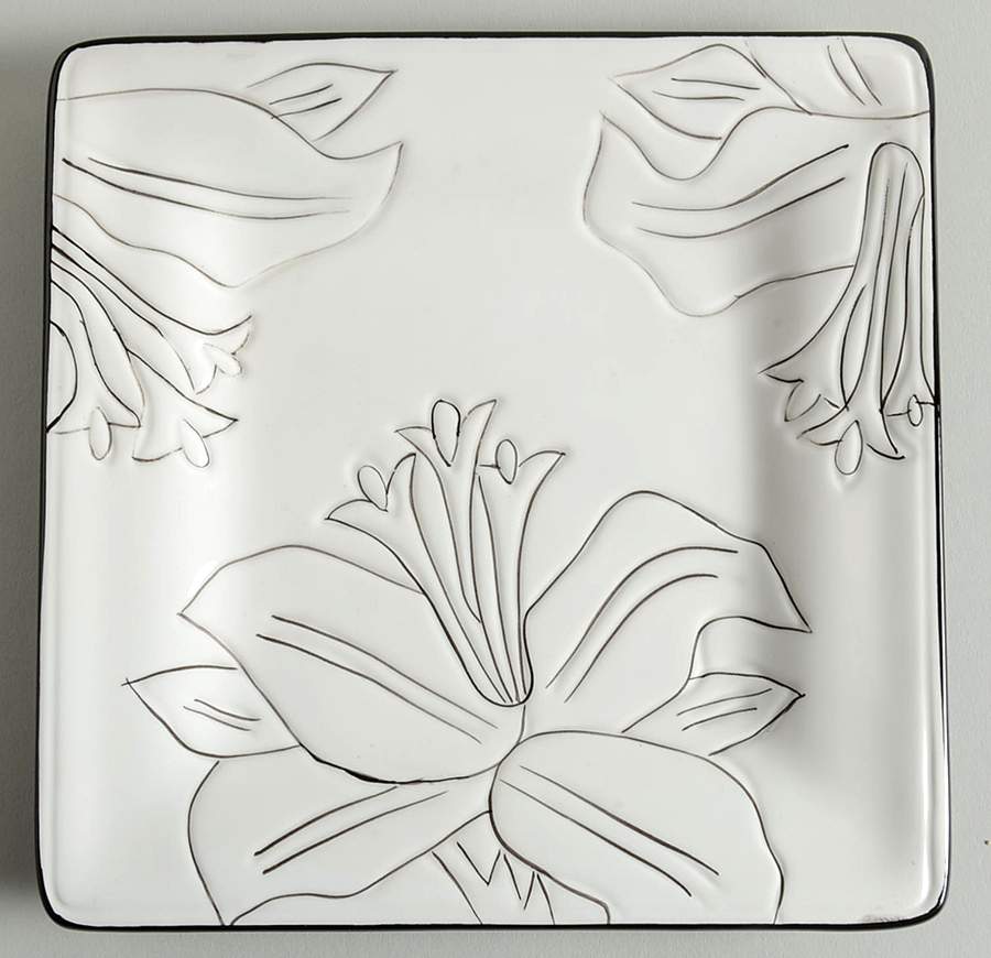 Antilles White Square Canape Plate by Laurie Gates-1