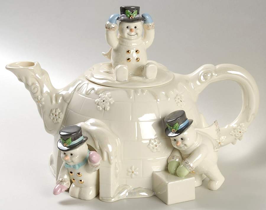 Snowman Christmas Collection Figural Teapot & Lid by Lenox-1