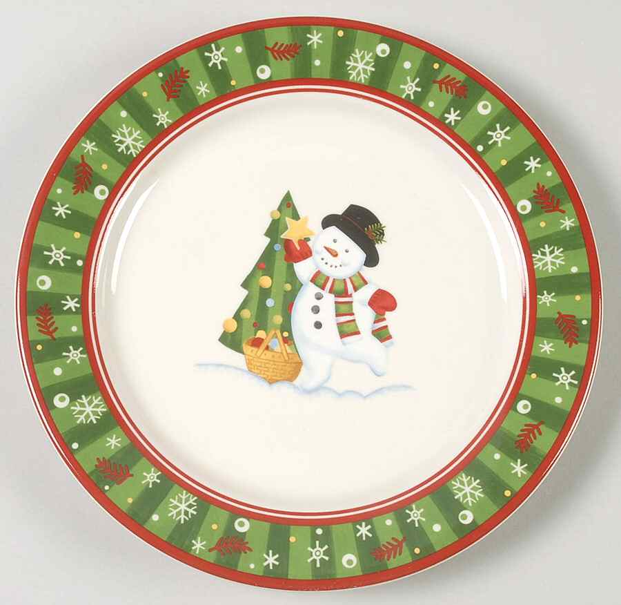 Bluster the Snowman Salad/Dessert Plate by Longaberger-1