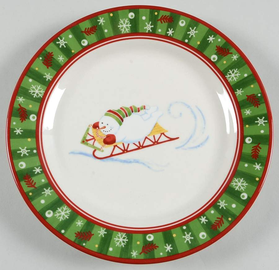 Bluster the Snowman Salad/Dessert Plate by Longaberger-1