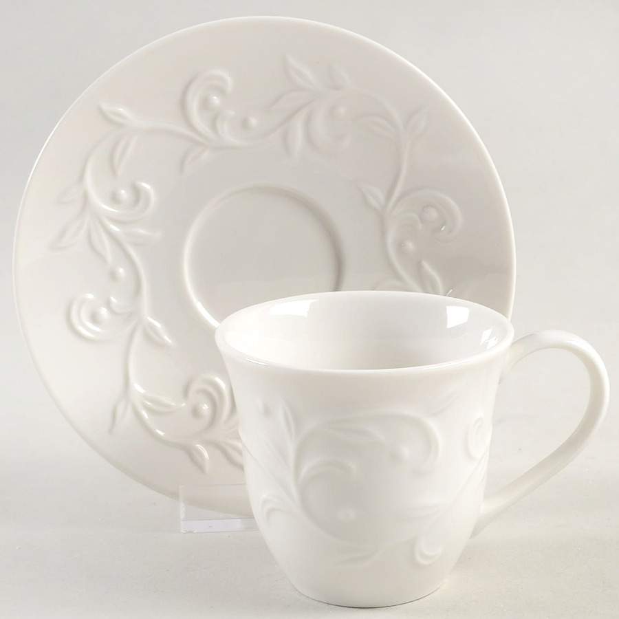 Opal Innocence Carved Flat Demitasse Cup & Saucer Set by Lenox-1