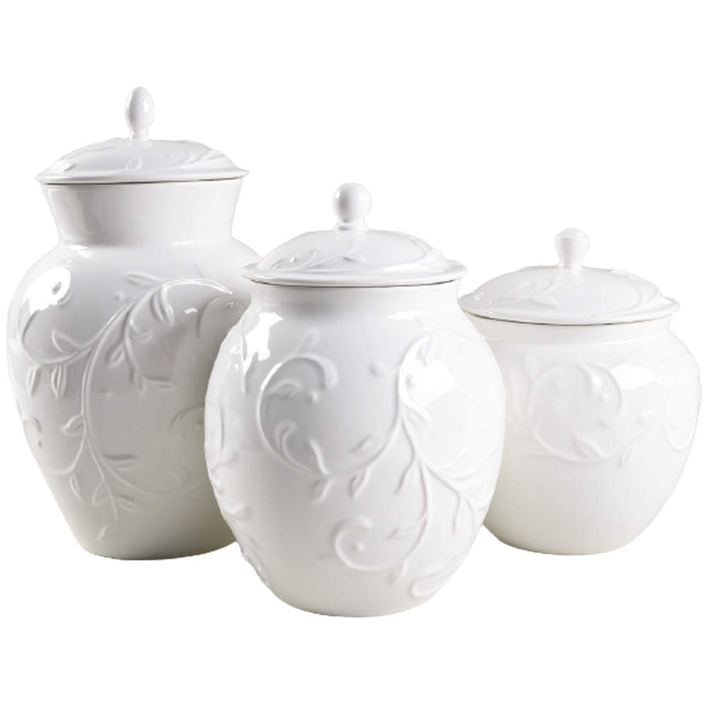 Opal Innocence Carved (3 Piece) Canister Set (Box Set) by Lenox-1