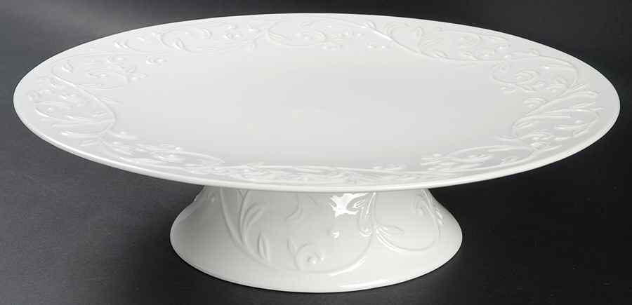 Opal Innocence Carved 11" Diameter Pedestal Cake Stand by Lenox-1