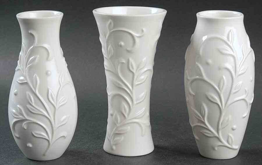 Opal Innocence Carved (Set of 3 Moti)f 5" Vase by Lenox-1