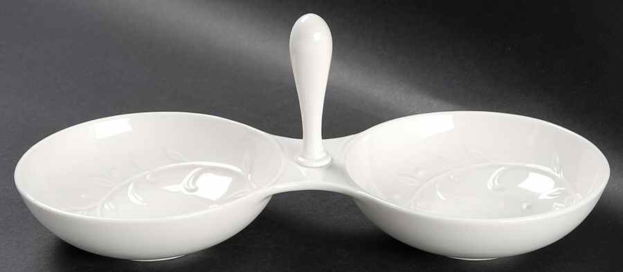 Opal Innocence Carved 2 Part Condiment Server with Center Handle by Lenox-1