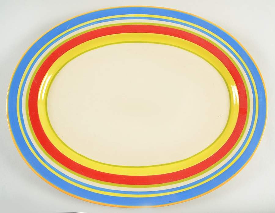 Elements Striped 18" Oval Serving Platter by Lorena Garcia-1