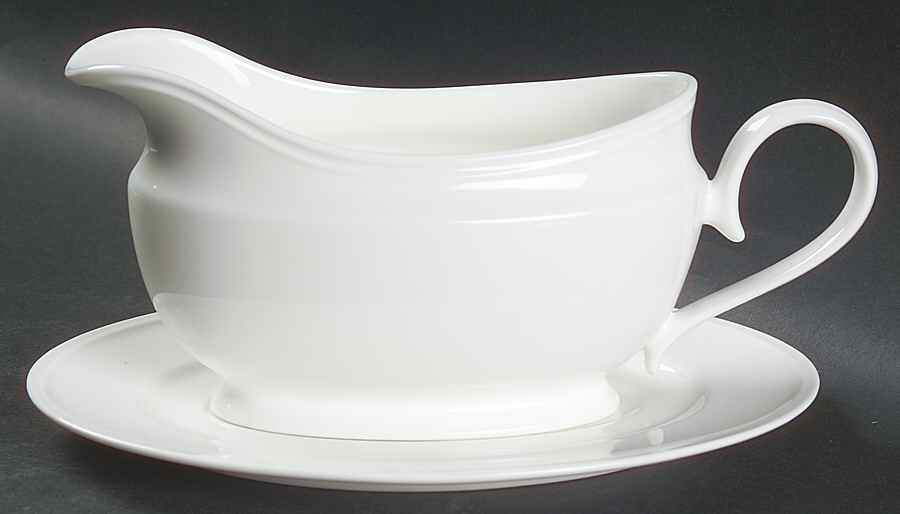 Dimension White Gravy Boat & Underplate by Lenox-1
