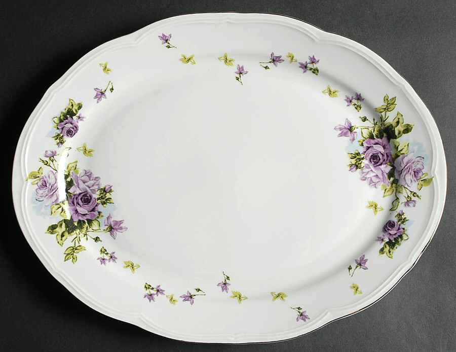 Lydia 14" Oval Serving Platter by Lynn's China-1