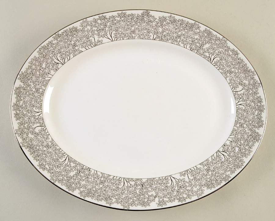 Silver Bouquet 13" Oval Serving Platter by Lenox-1
