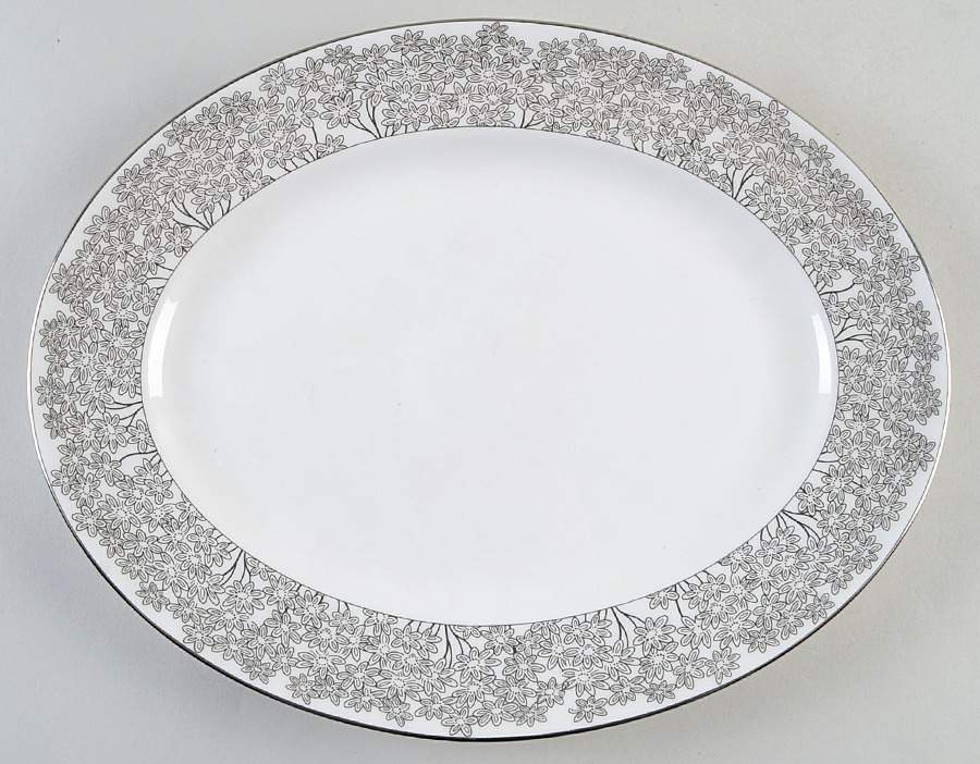 Silver Bouquet 13" Oval Serving Platter by Lenox-1