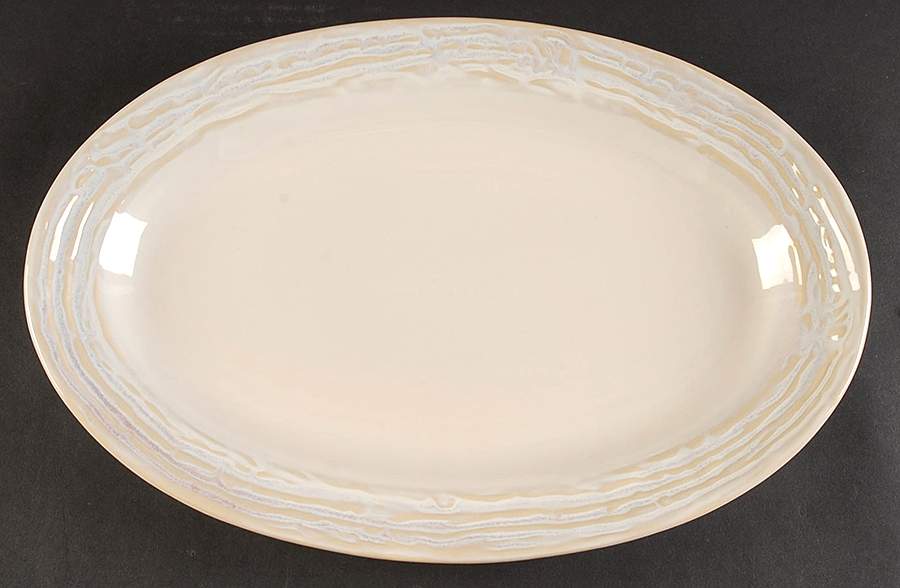 Willow Lane Neutral 16" Oval Serving Platter by Linden Street-1