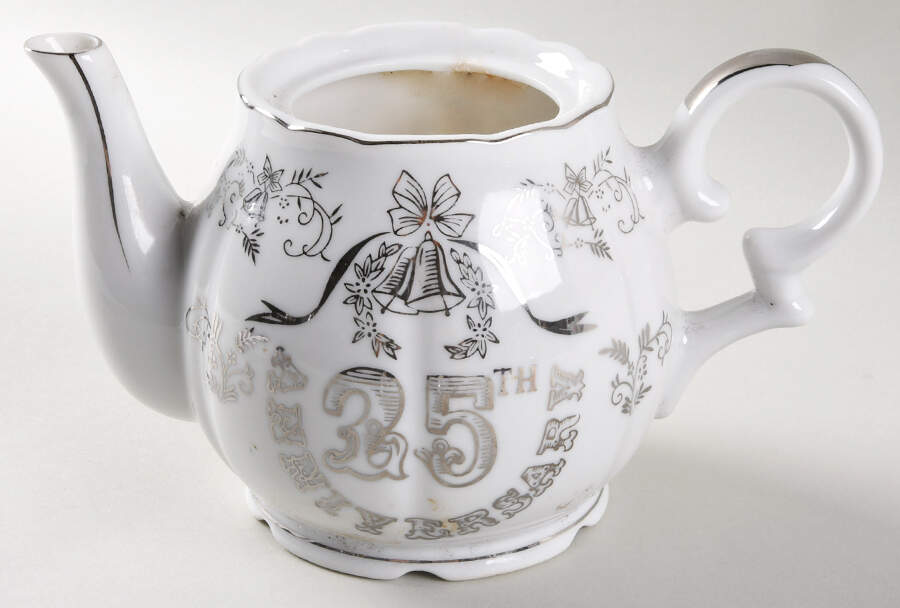 Anniversary Musical Teapot No Lid by Lefton-1