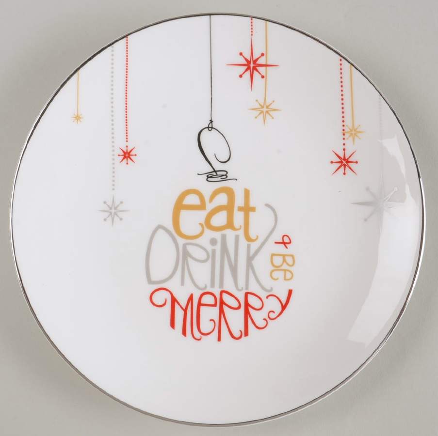 Eat Drink Be Merry Dessert/Pie Plate by Lenox-1