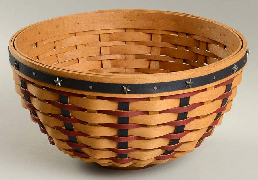 Baskets 9" Proudly American Round Bowl Basket by Longaberger-1