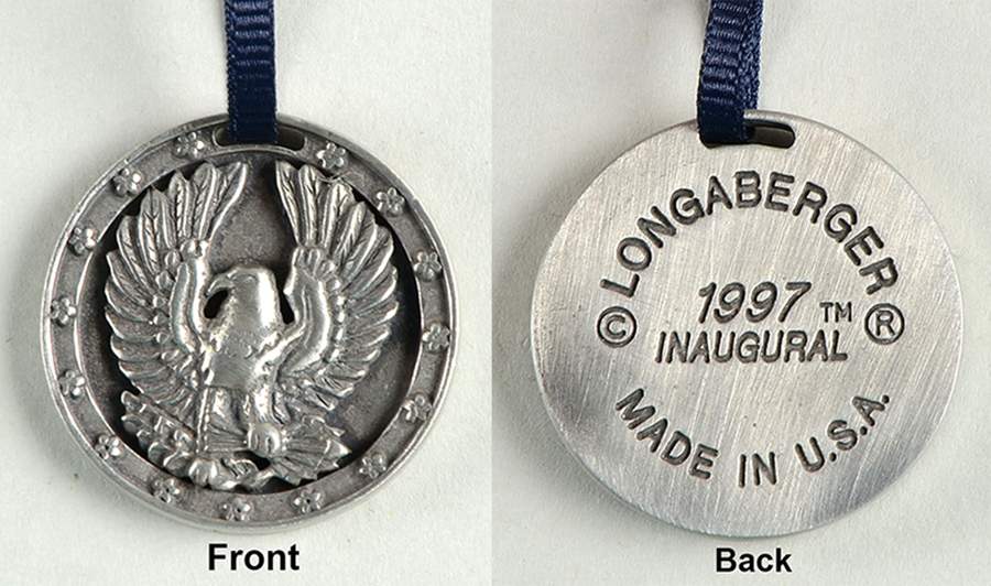 Baskets 1997 Inaugural Basket Charm Tie-On by Longaberger-1