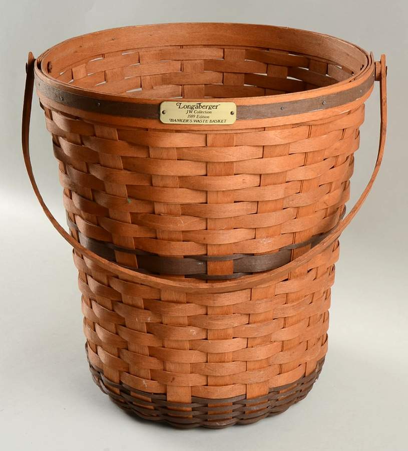 Baskets JW Banker's Waste Basket by Longaberger-1