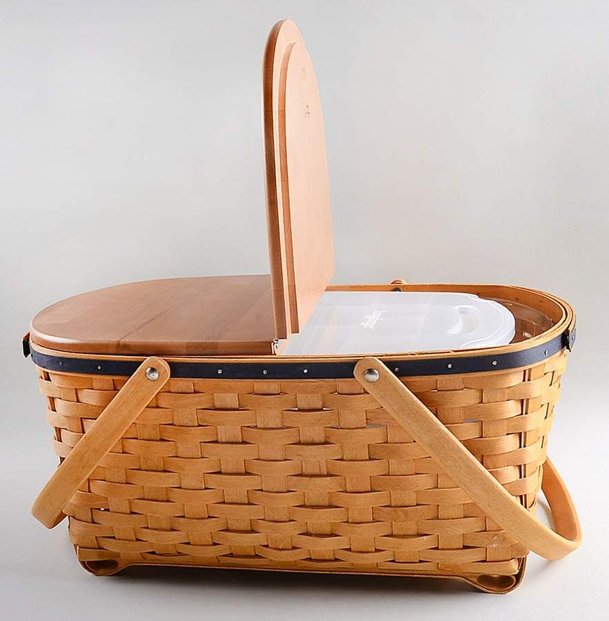 Baskets Blue Ribbon Crafting & Lid w/Liner,Protector&Case by Longaberger-1