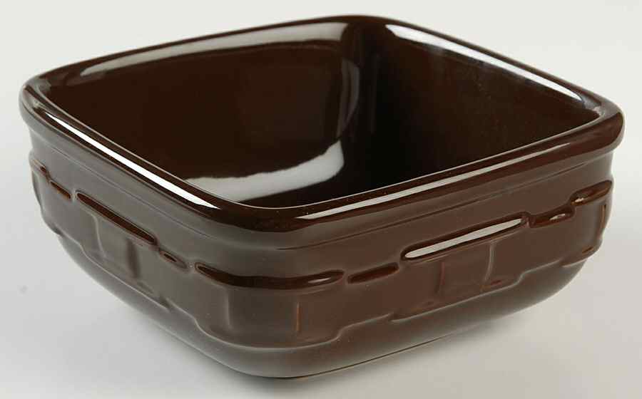 Woven Traditions Chocolate Square Cereal Bowl by Longaberger-1