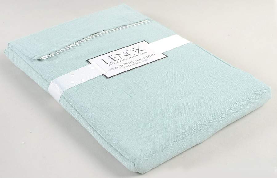French Perle Ice Blue 70" Round Tablecloth by Lenox-1
