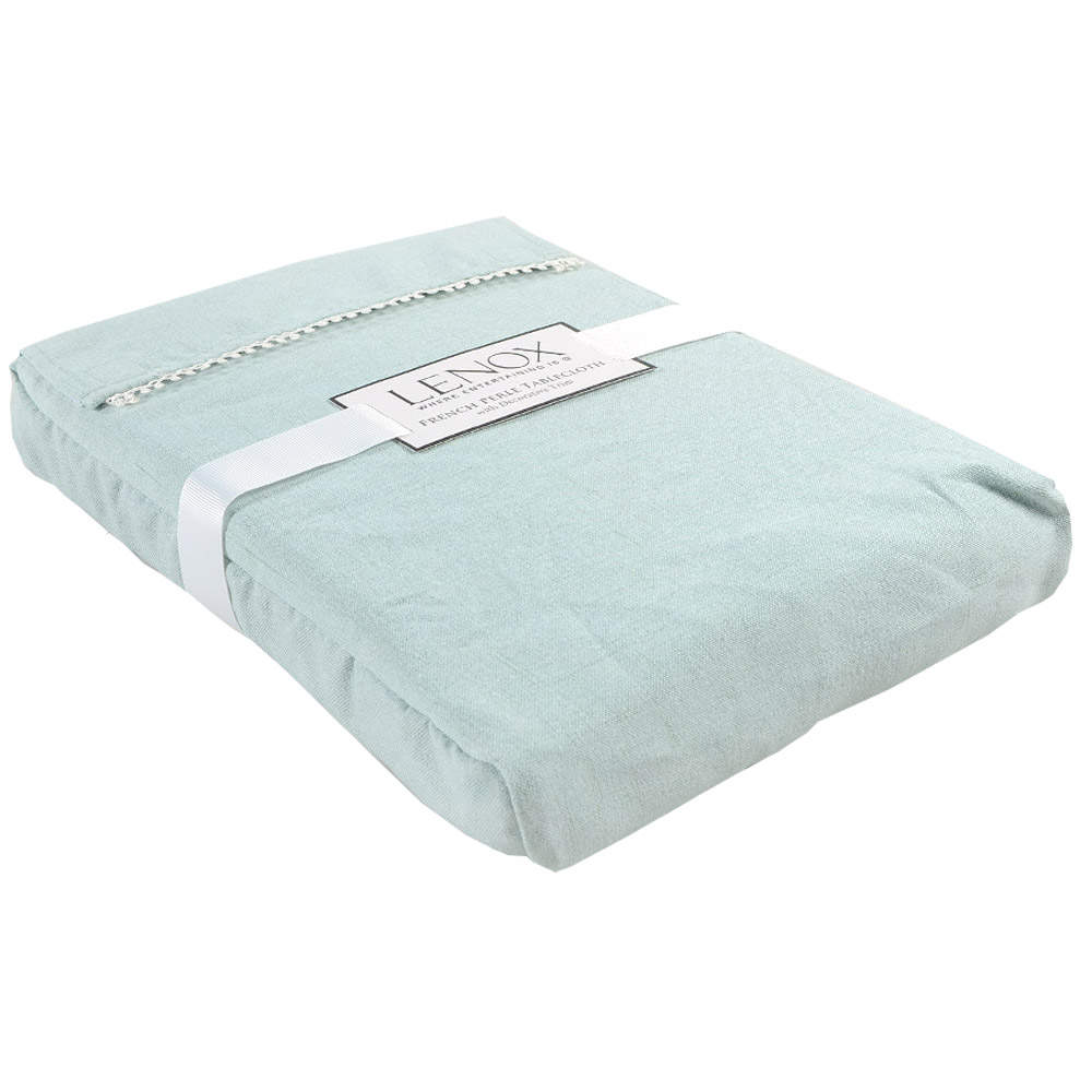 French Perle Ice Blue Rectangular Tablecloth 60" X 102" by Lenox-1