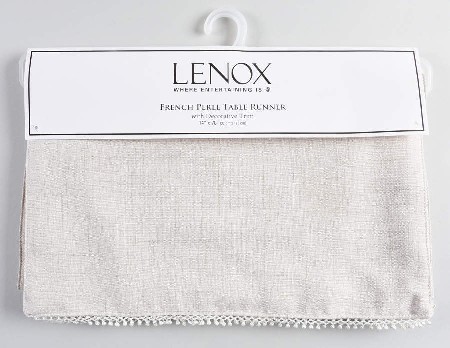 French Perle White 14' X 70" Cloth Table Runner by Lenox-1