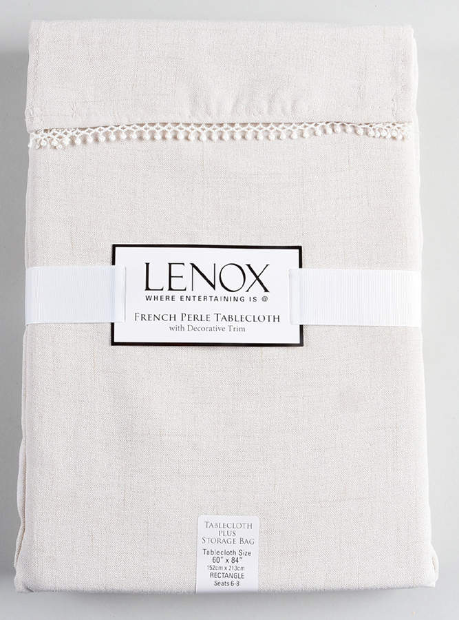 French Perle White 60" X 84" Oblong Tablecloth by Lenox-1