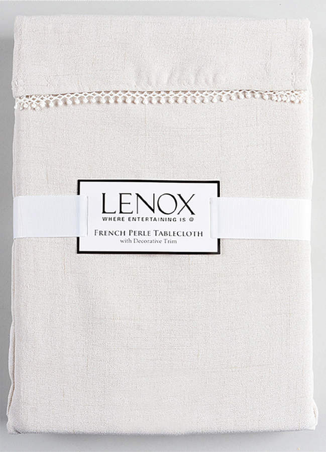 French Perle White 60" x 120" Oblong Tablecloth by Lenox-1