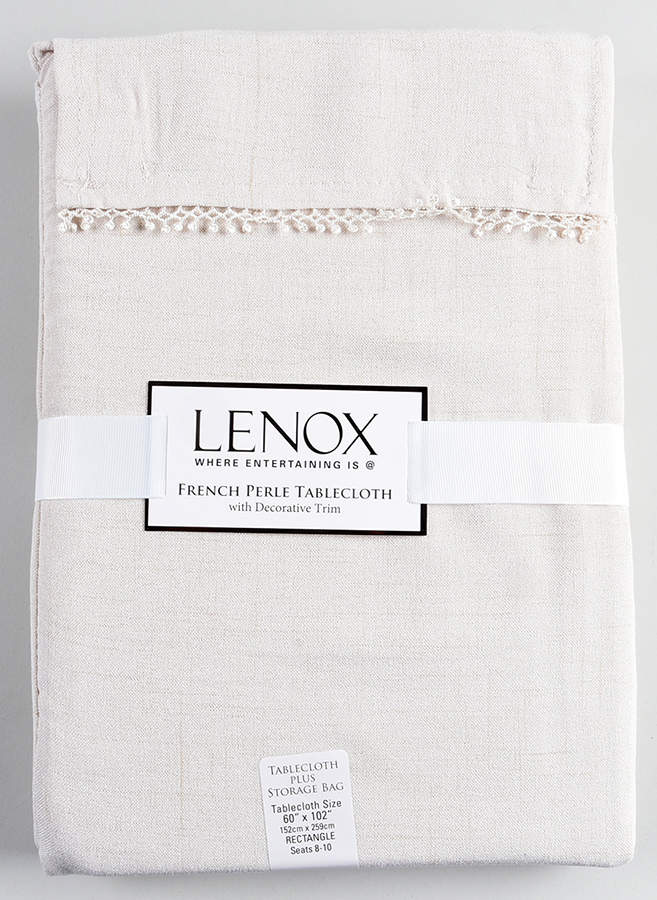 French Perle White 60" X 102" Oblong Tablecloth by Lenox-1