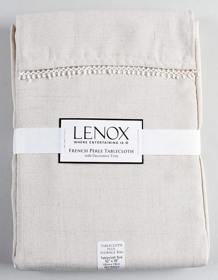French Perle White 52" X 70" Oblong Tablecloth by Lenox-1