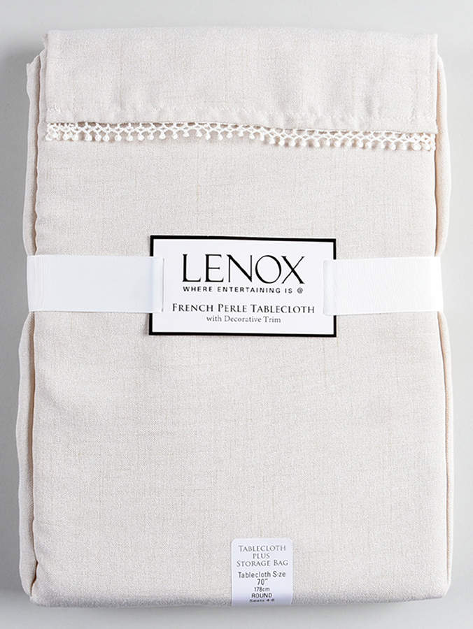 French Perle White Tablecloth-Round 70" by Lenox-1