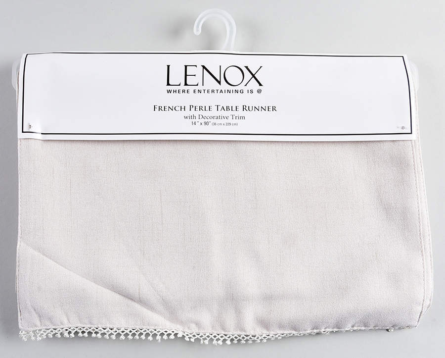 French Perle White 14" X 90" Cloth Table Runner by Lenox-1