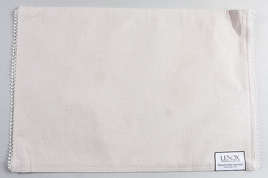 French Perle White Cloth Placemat by Lenox-1