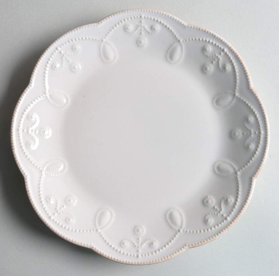 French Perle Cream Accent Luncheon Plate by Lenox-1