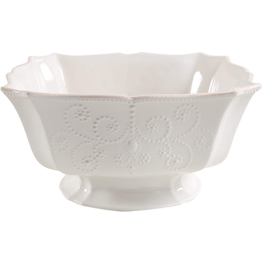 French Perle White Footed Bowl by Lenox-1